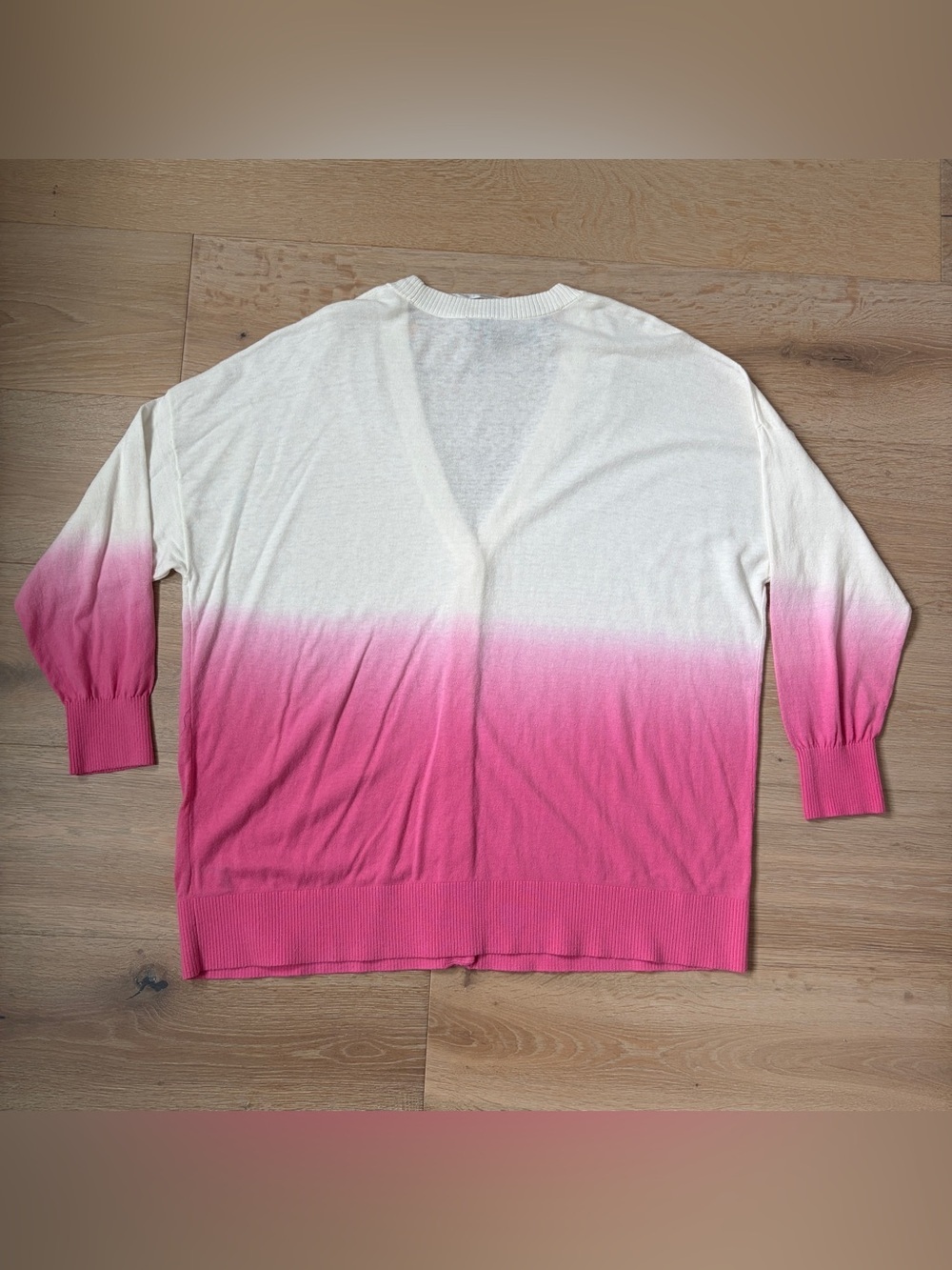 Torrid $66 Ombre Drop Shoulder Cardigan Sweater Pink White Sz 2X 18-20 NWT*G25 - Picture 3 of 4